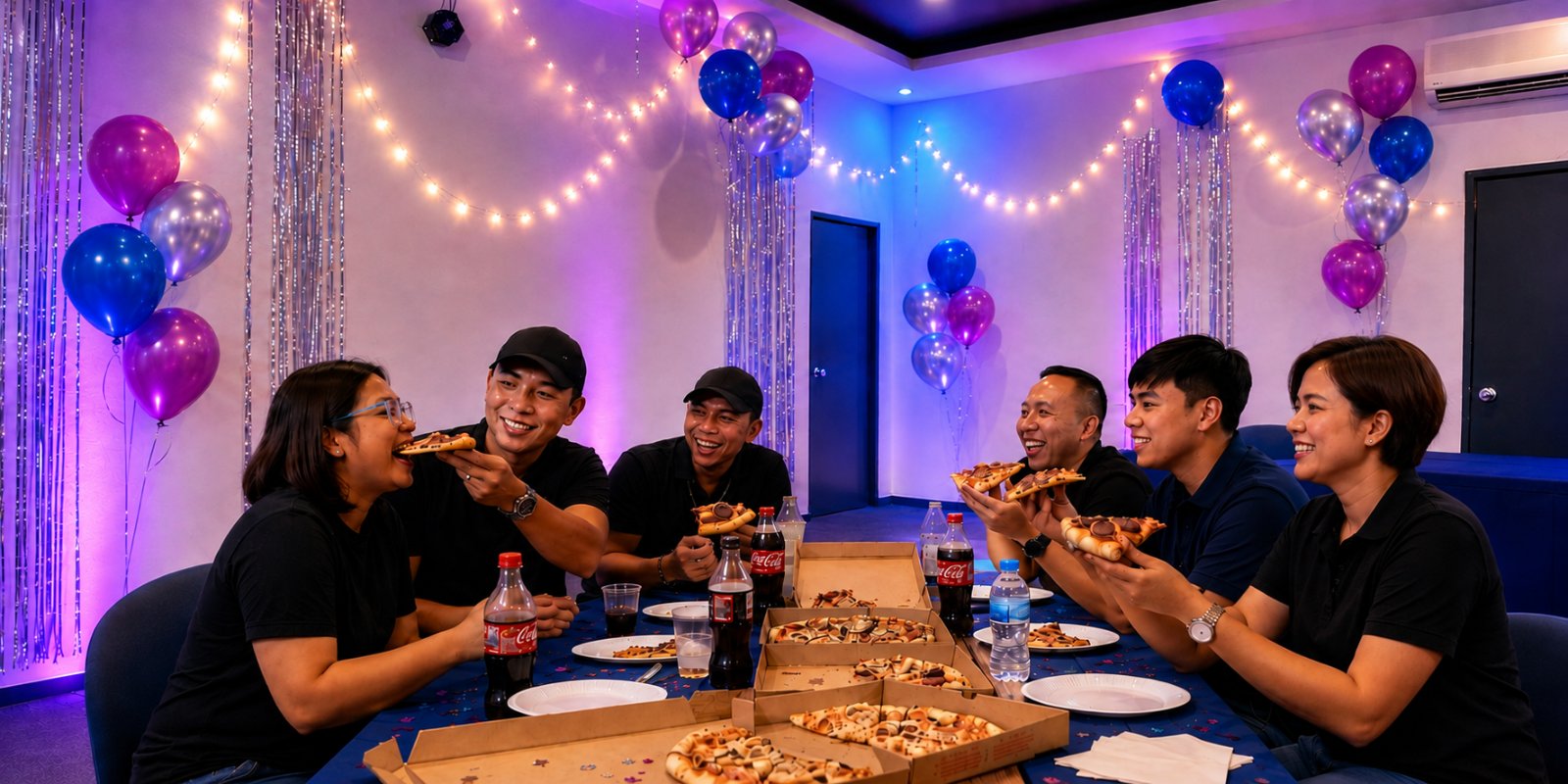Pizza party celebration at LazerXtreme Manila